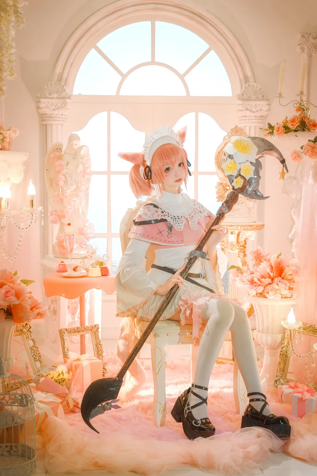 cosplay摄影, 最终幻想14, 白魔小猫cos, 猫娘Coser, 白魔法师 - 第3张