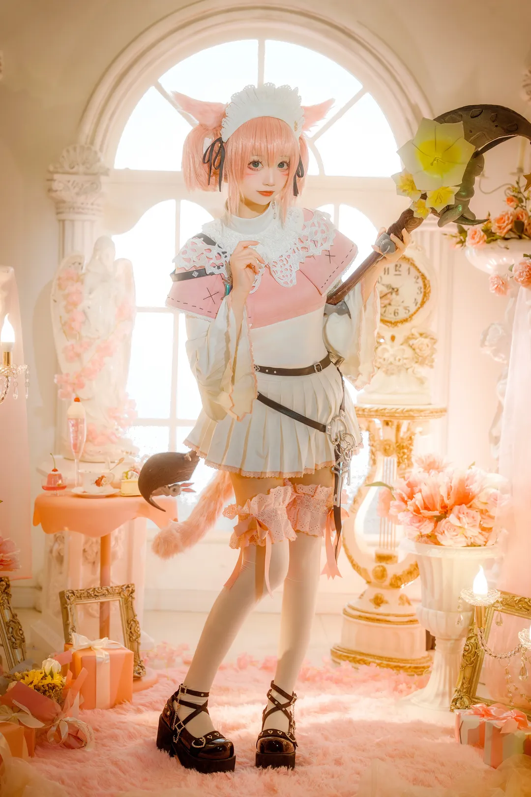 cosplay摄影, 最终幻想14, 白魔小猫cos, 猫娘Coser, 白魔法师 - 第5张