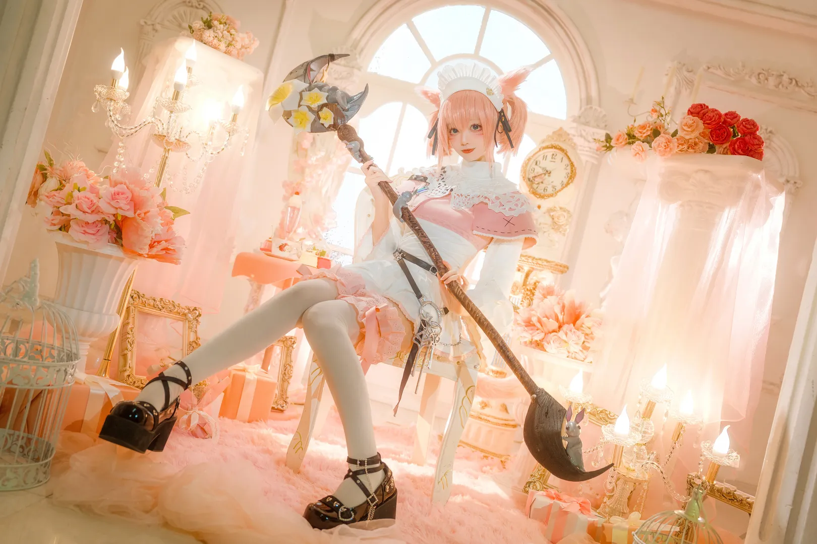 cosplay摄影, 最终幻想14, 白魔小猫cos, 猫娘Coser, 白魔法师 - 第7张