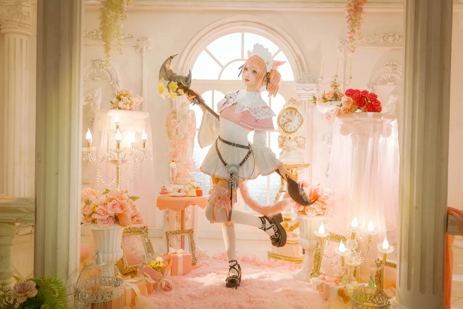cosplay摄影, 最终幻想14, 白魔小猫cos, 猫娘Coser, 白魔法师 - 第8张