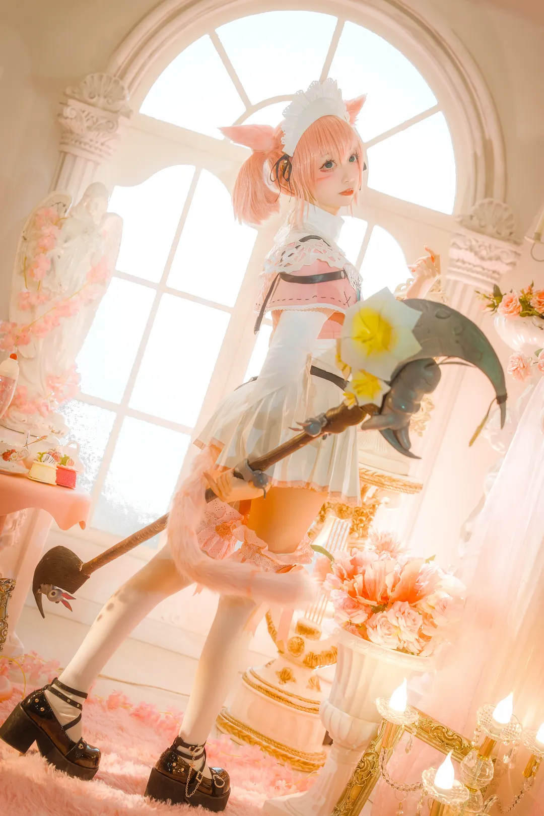 cosplay摄影, 最终幻想14, 白魔小猫cos, 猫娘Coser, 白魔法师 - 第9张