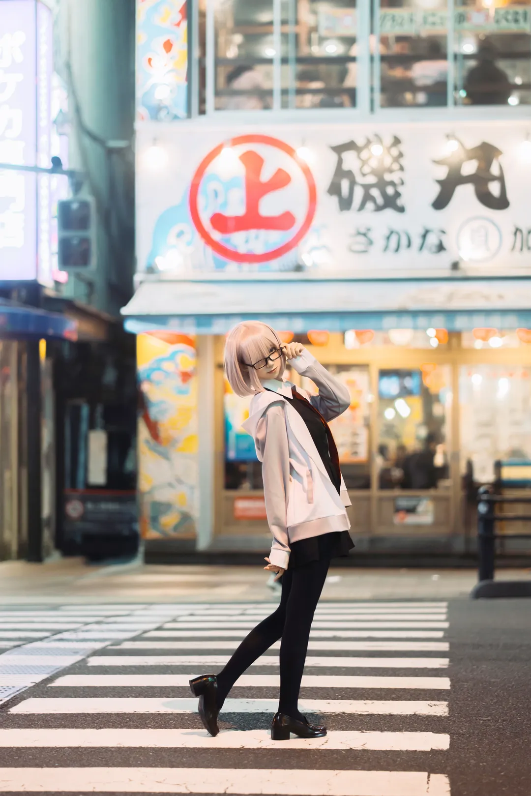 FGO, 命运冠位指定, cosplay日常, 玛修基列莱特cos, 夜晚街拍 - 第1张