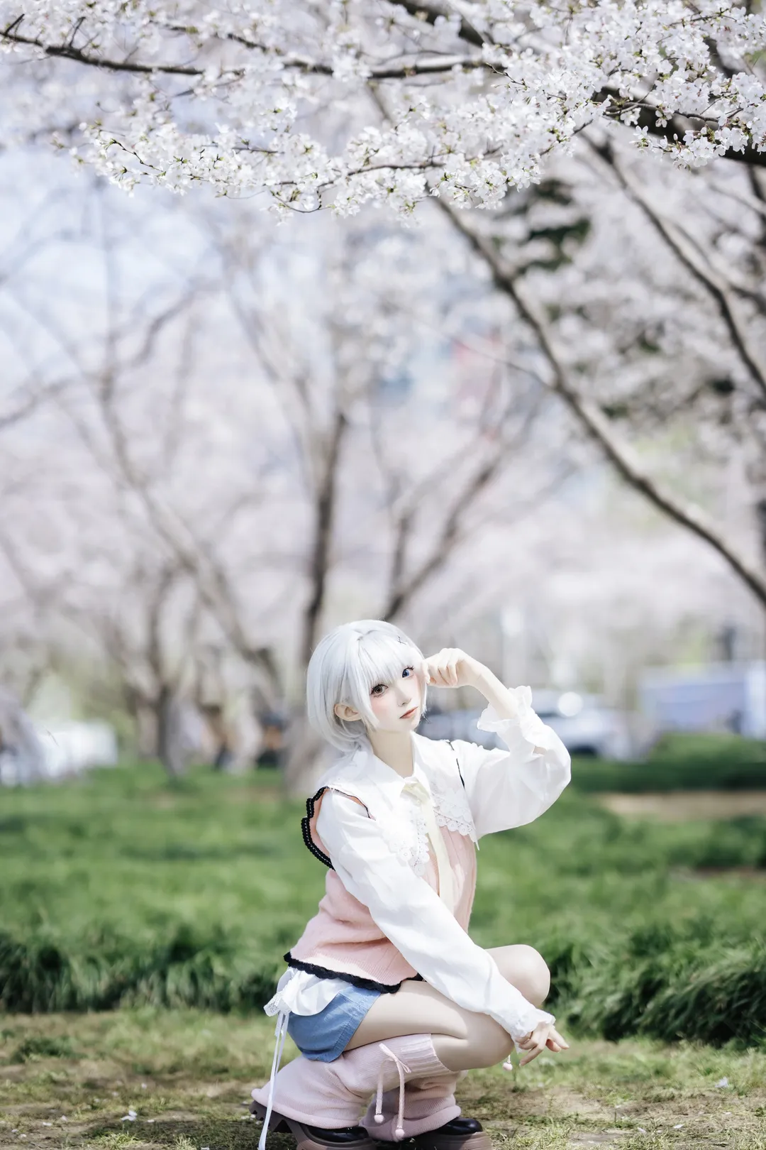 アウトドア撮影, コスプレコーディネート, 要楽奈コスプレ, 春の桜, バンドリ！ MyGO!!!!! - 11枚目