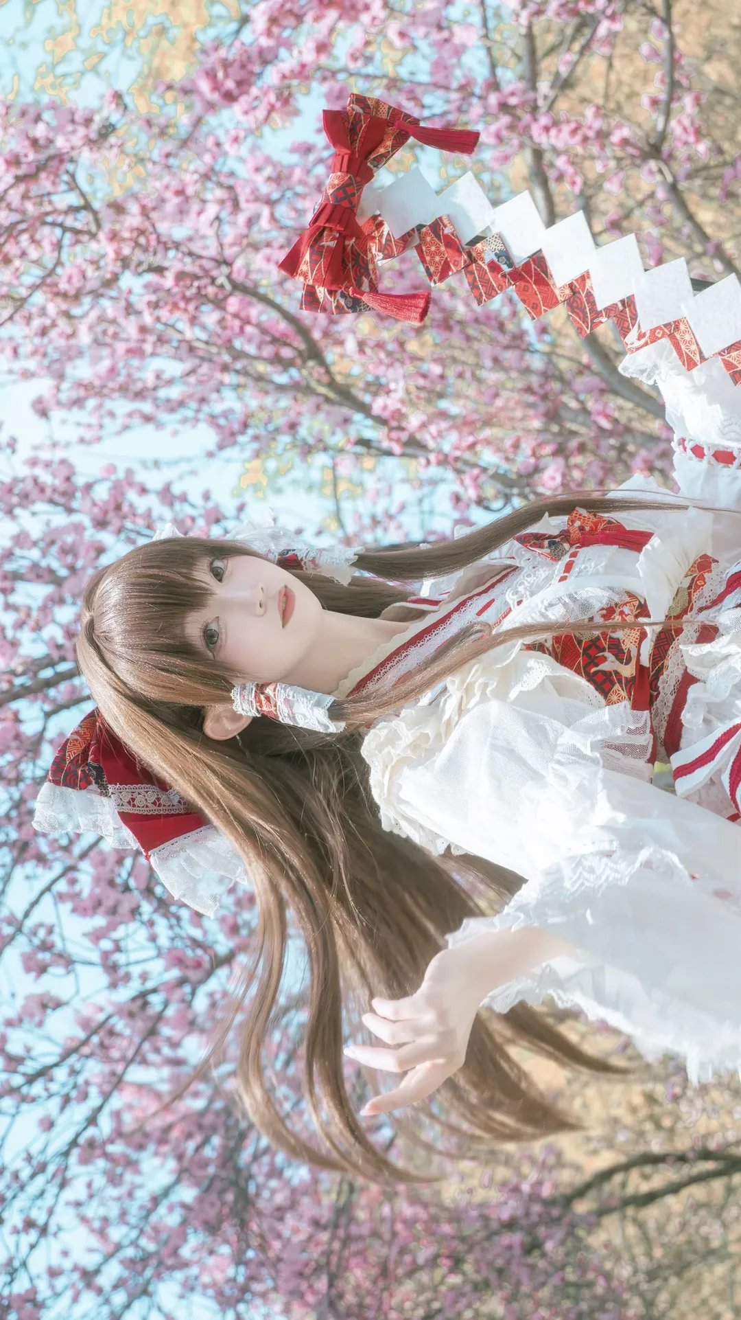 角色扮演, 博丽灵梦cos, 东方project, 巫女服, 樱花写真 - 第4张