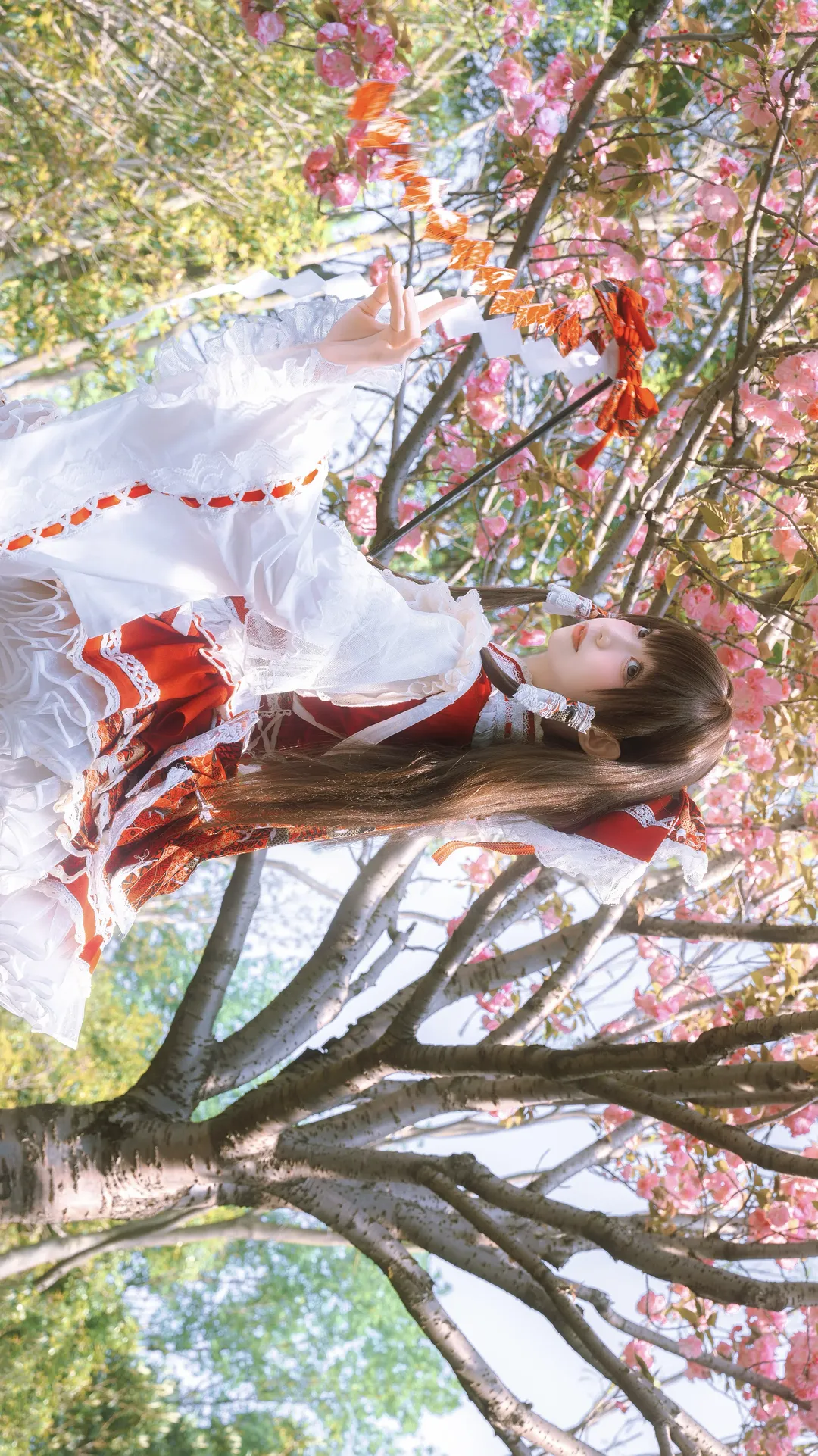 角色扮演, 博丽灵梦cos, 东方project, 巫女服, 樱花写真 - 第5张