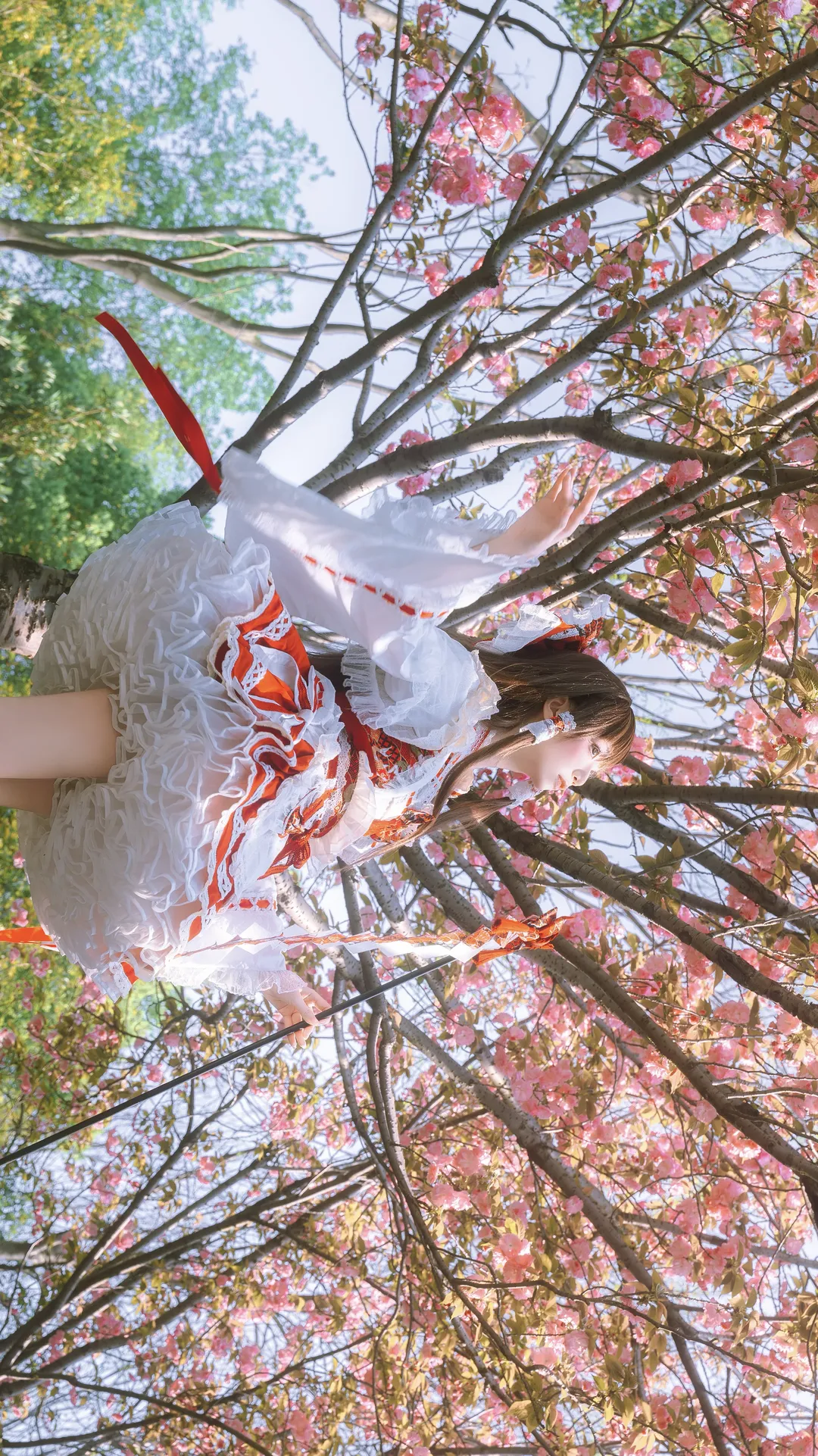 角色扮演, 博丽灵梦cos, 东方project, 巫女服, 樱花写真 - 第6张
