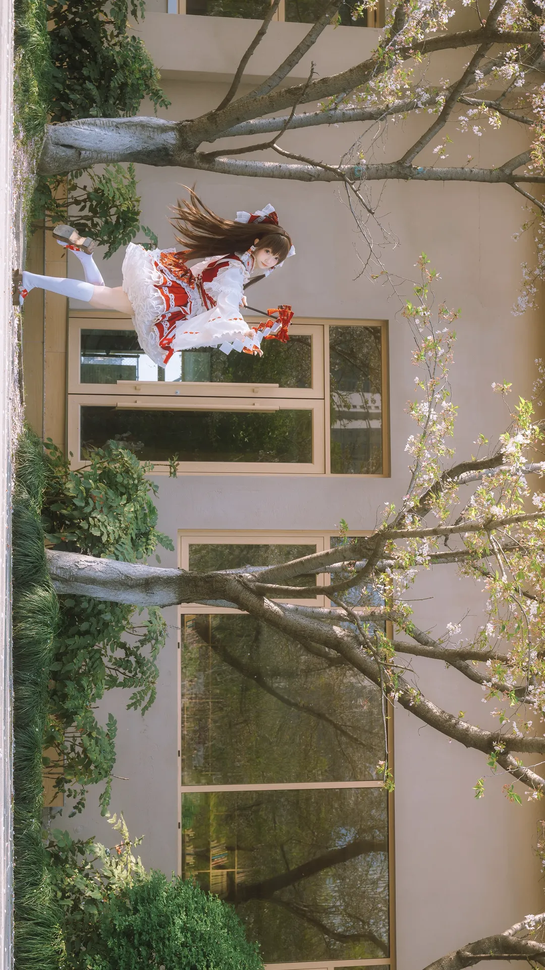 角色扮演, 博丽灵梦cos, 东方project, 巫女服, 樱花写真 - 第7张
