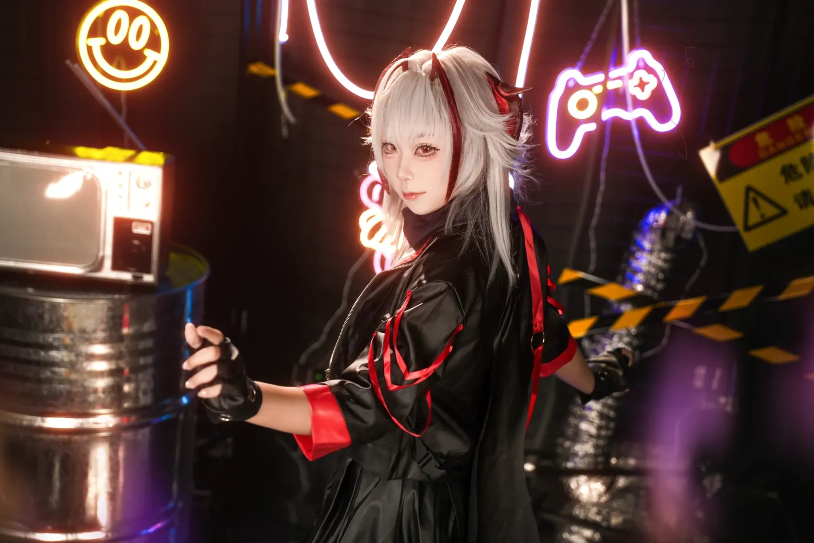 赛博朋克, 明日方舟, 维什戴尔cos, cosplay摄影, 霓虹灯 - 第5张