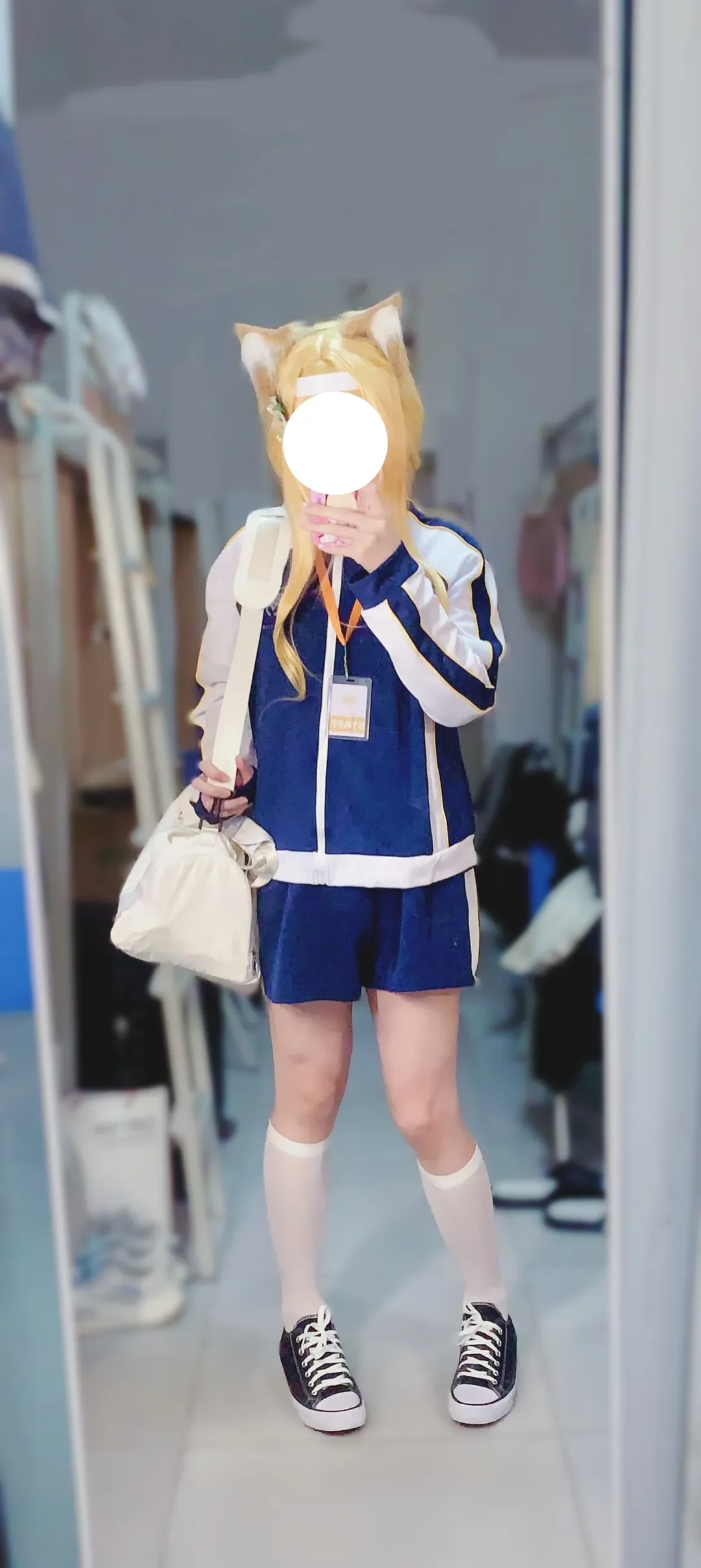蔚蓝档案, 玛丽cos, 对镜自拍, cosplay穿搭, 运动服cos