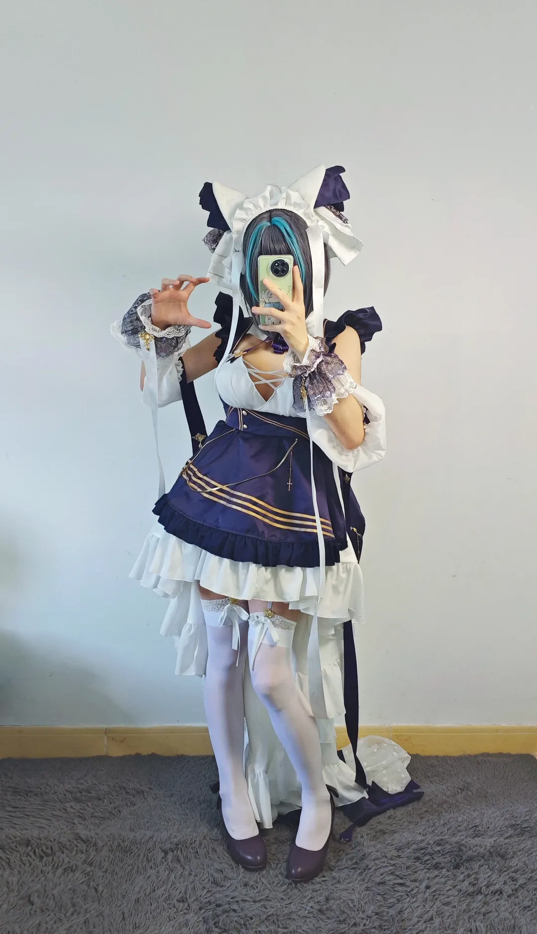 cosplay, 柴郡cos, 碧蓝航线, 女仆装, 白丝 - 第1张