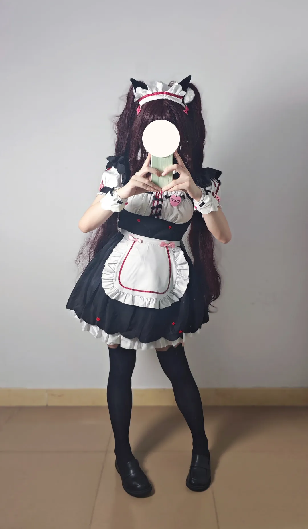 二次元日常, 过膝袜穿搭, 女仆装cosplay, 猫耳猫娘, 道具枪摄影