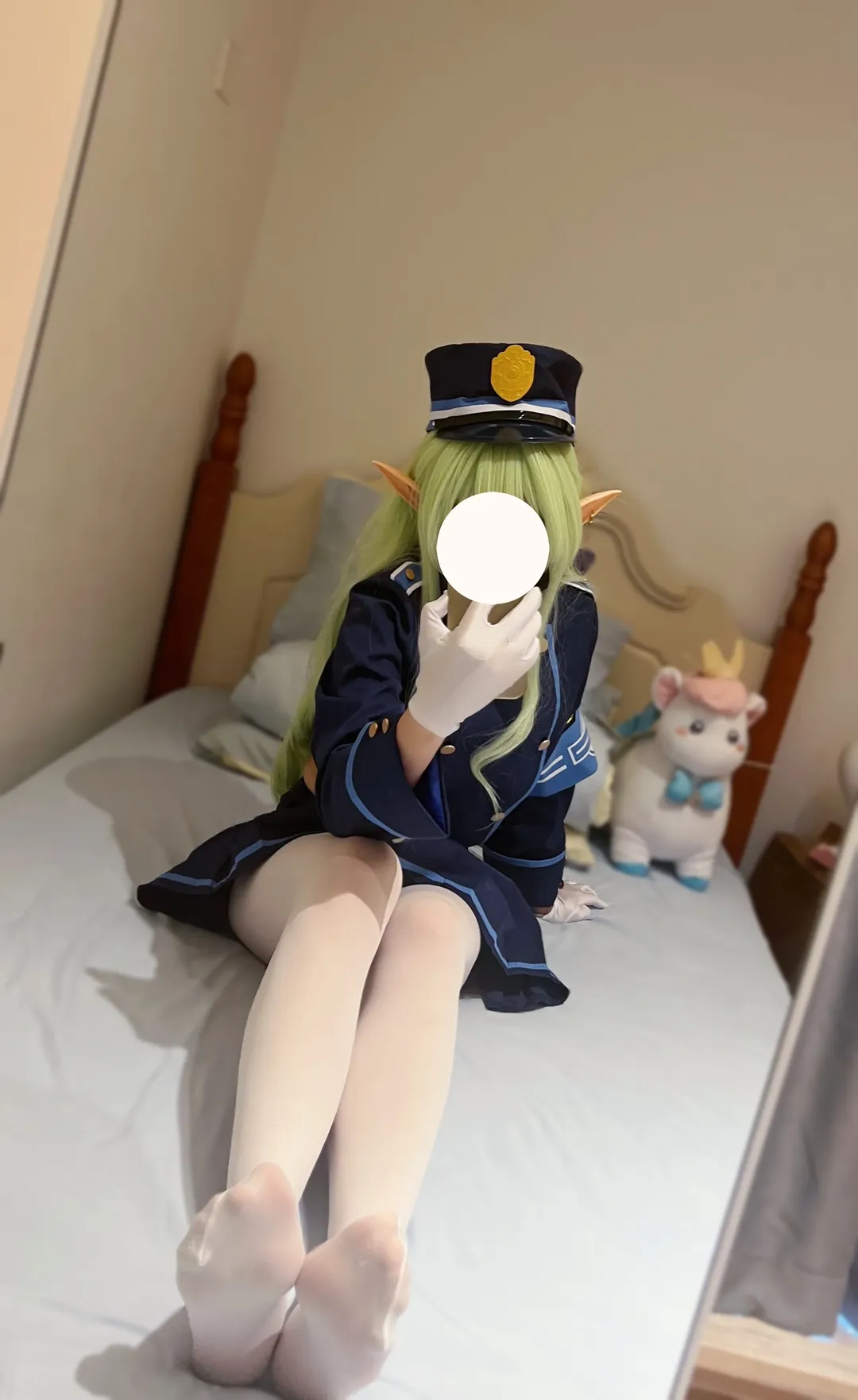 cosplay, 白丝, 制服, 精灵耳, 蔚蓝档案cos