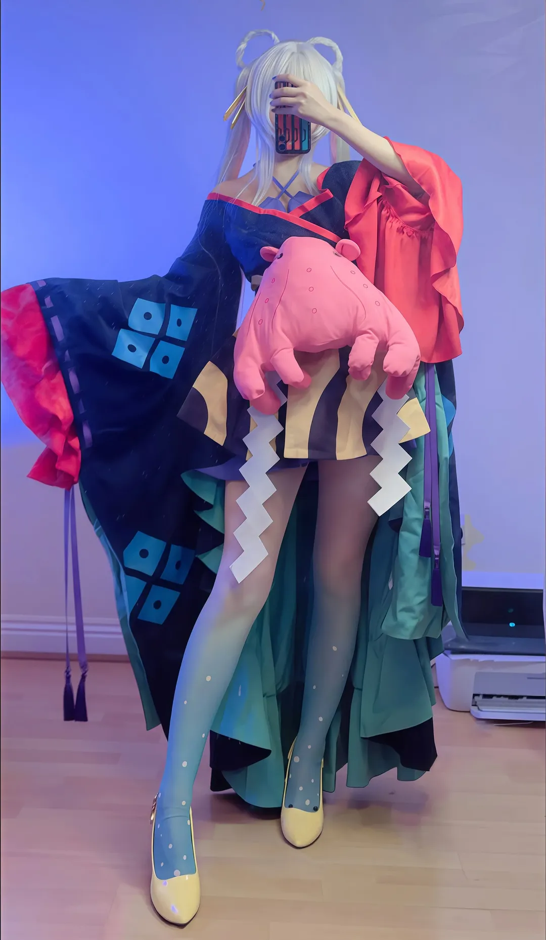 二次元角色扮演, 超时空辉夜姬, 月见八千代cos, 和风服饰穿搭, 白毛双丸子头 - 第1张