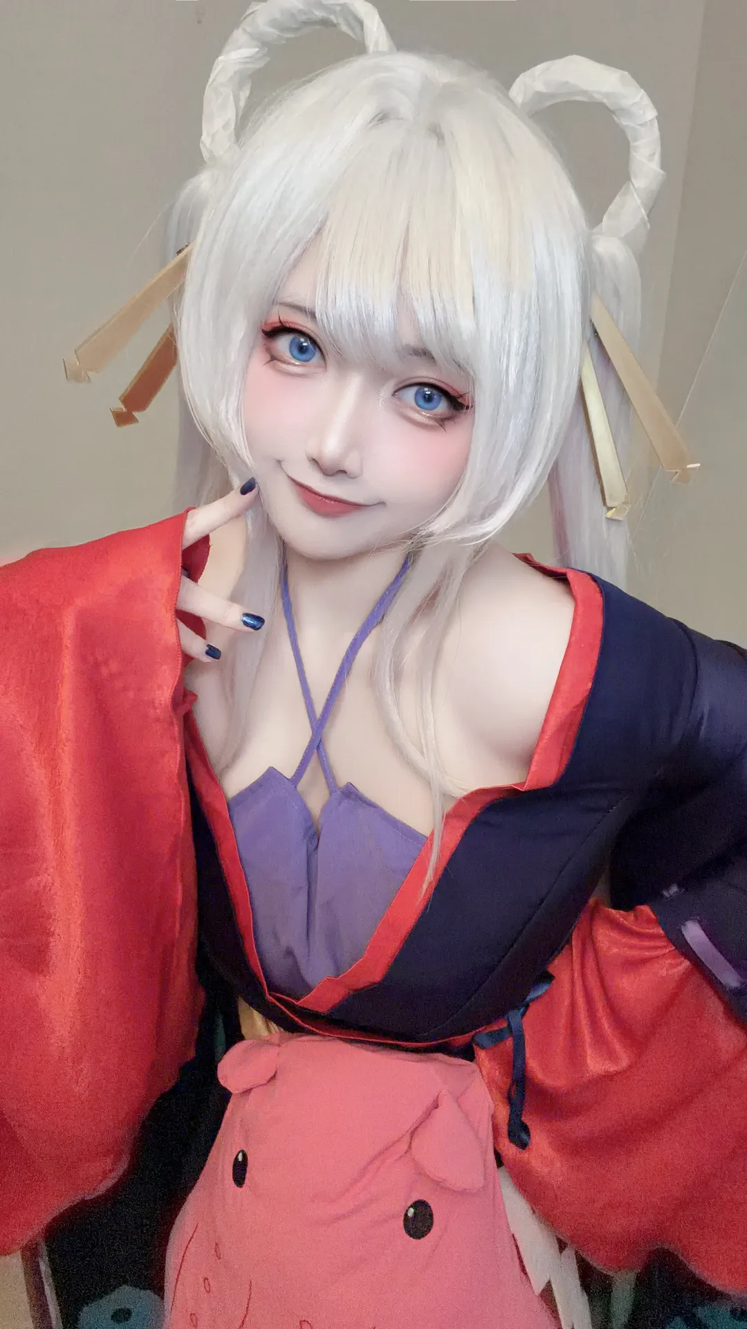 二次元角色扮演, 超时空辉夜姬, 月见八千代cos, 和风服饰穿搭, 白毛双丸子头 - 第2张