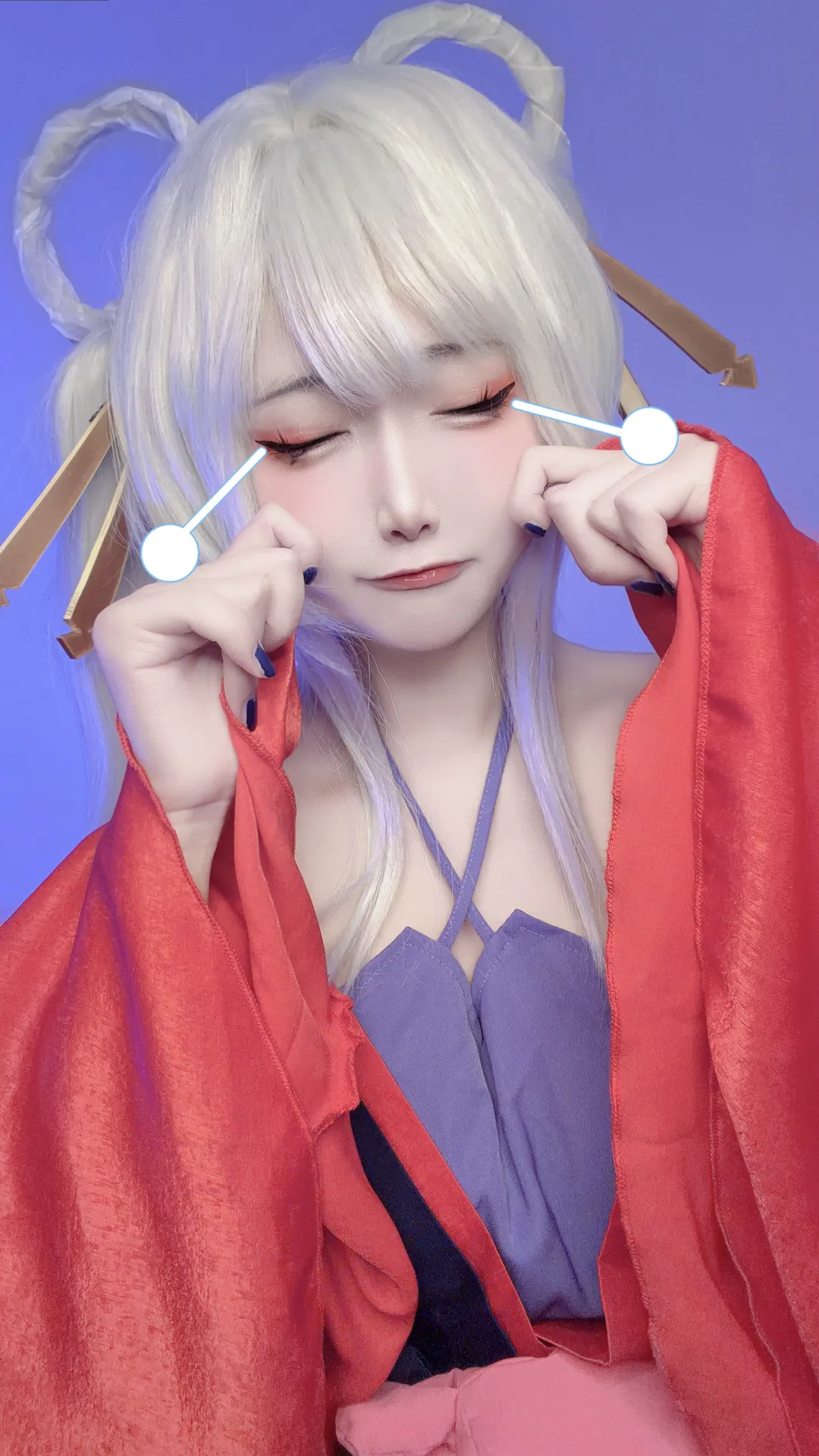二次元角色扮演, 超时空辉夜姬, 月见八千代cos, 和风服饰穿搭, 白毛双丸子头 - 第4张