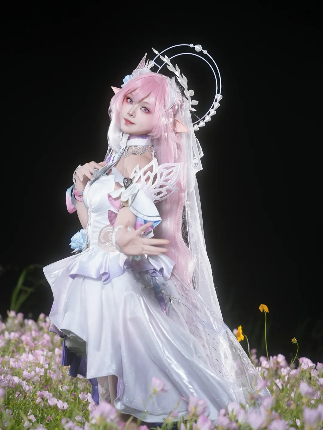 昔漣cos, 崩壞星穹鐵道, 二次元cos, 夜景人像, 月見草花海