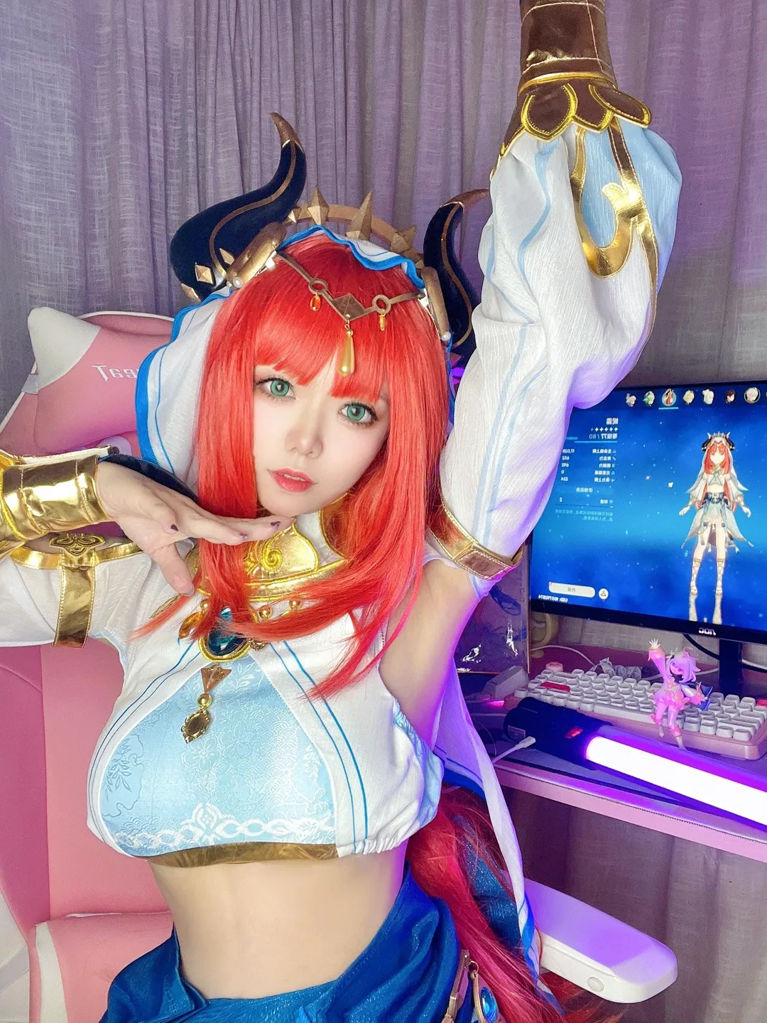 二次元, 原神, cosplay, 妮露cos, 花神之舞 - 第1张