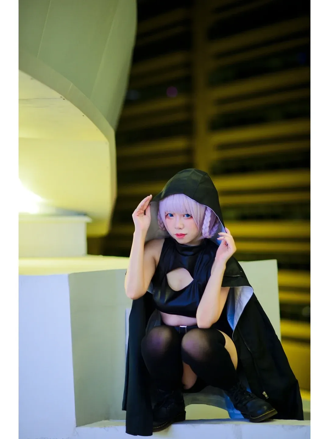 七草ナズナコスプレ, よふかしのうた, 二次元メイク, コスプレ撮影, 駐車場撮影 - 1枚目