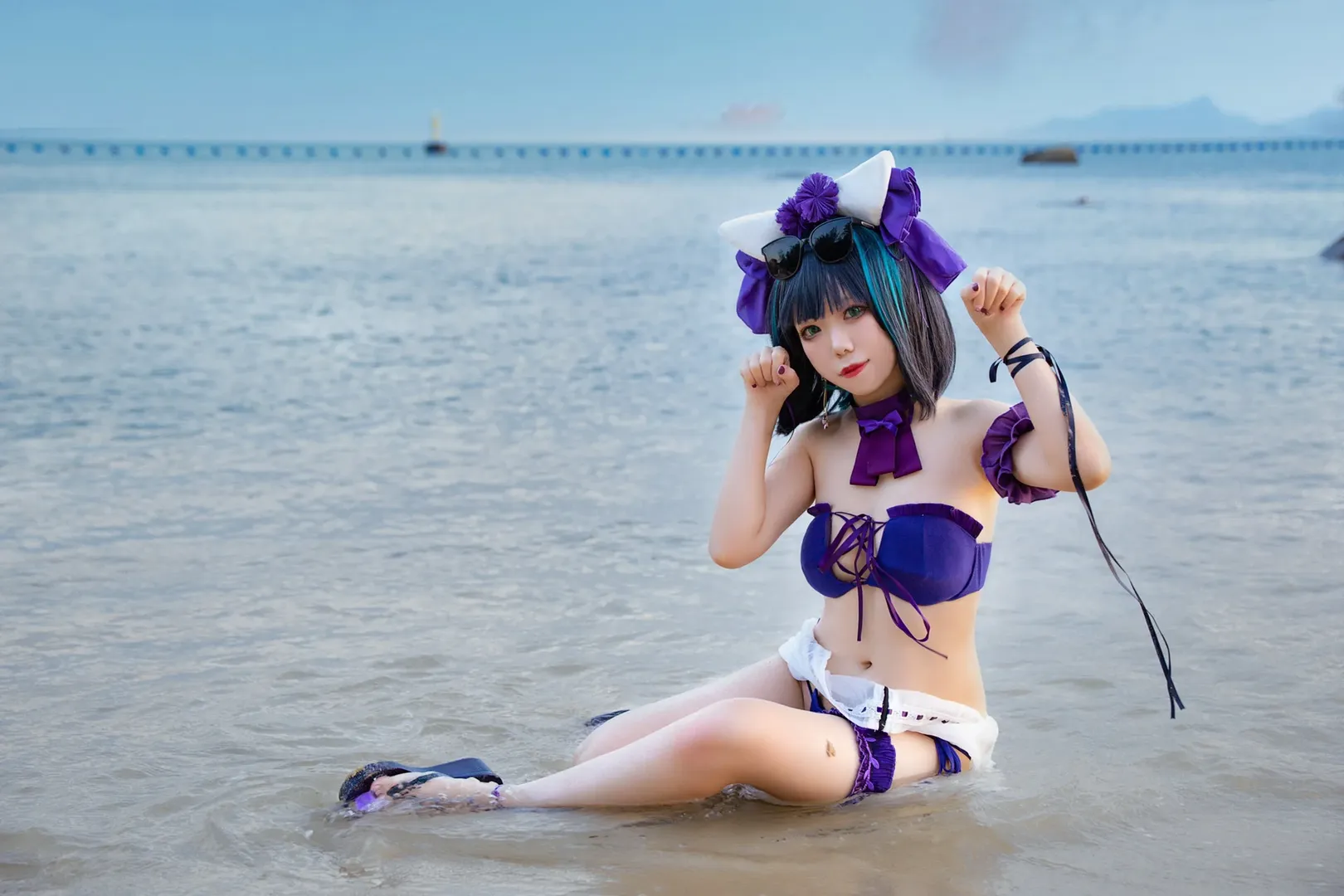 cosplay, 二次元少女, 柴郡cos, 碧藍航線, 海邊拍照 - 第4張