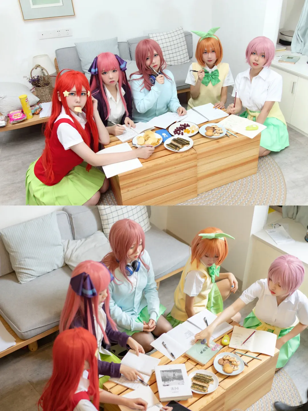 中野三玖cos, 五等分的花嫁, 中野一花cos, 中野二乃cos, 五姐妹cos - 第1张