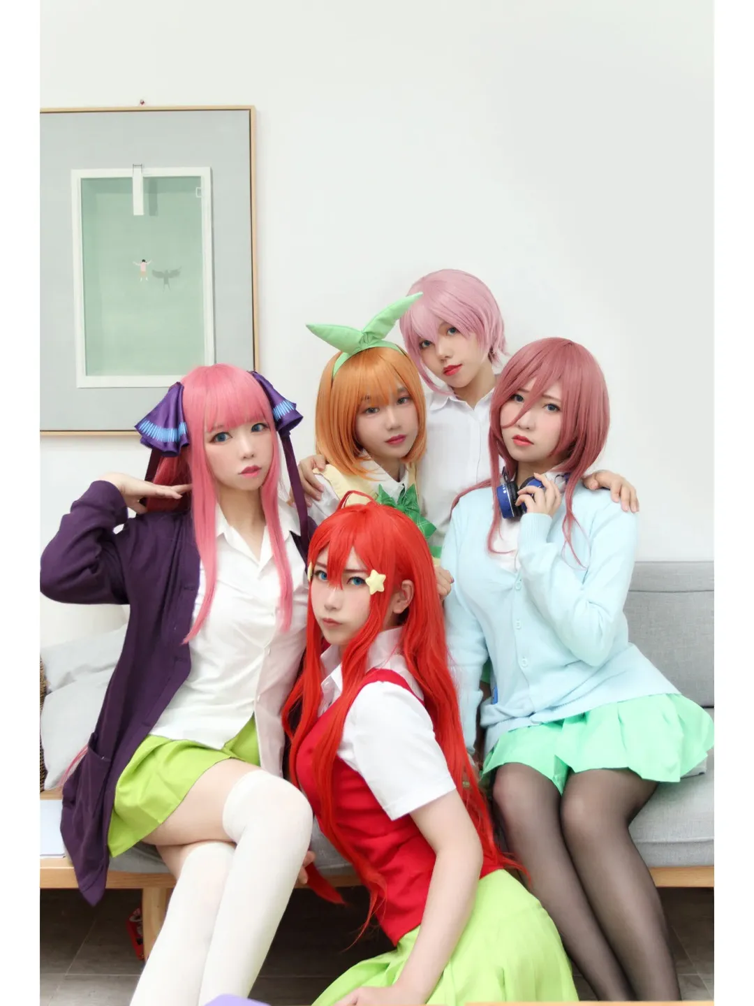中野三玖cos, 五等分的花嫁, 中野一花cos, 中野二乃cos, 五姐妹cos