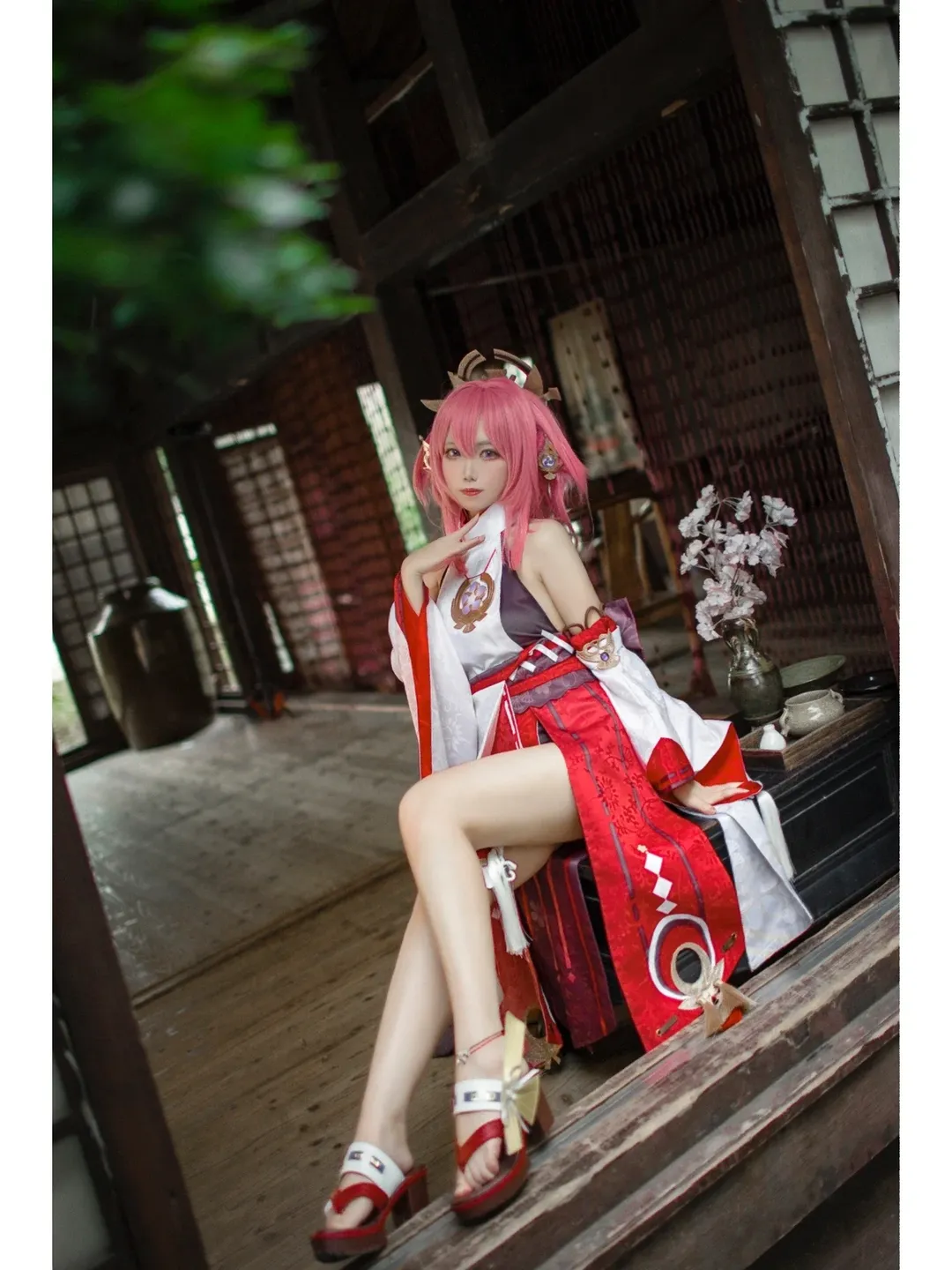原神, 二次元cosplay, 八重神子cos, 日式和风, 狐巫女 - 第2张