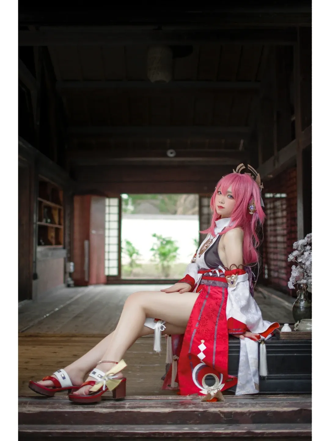 原神, 二次元cosplay, 八重神子cos, 日式和风, 狐巫女 - 第3张