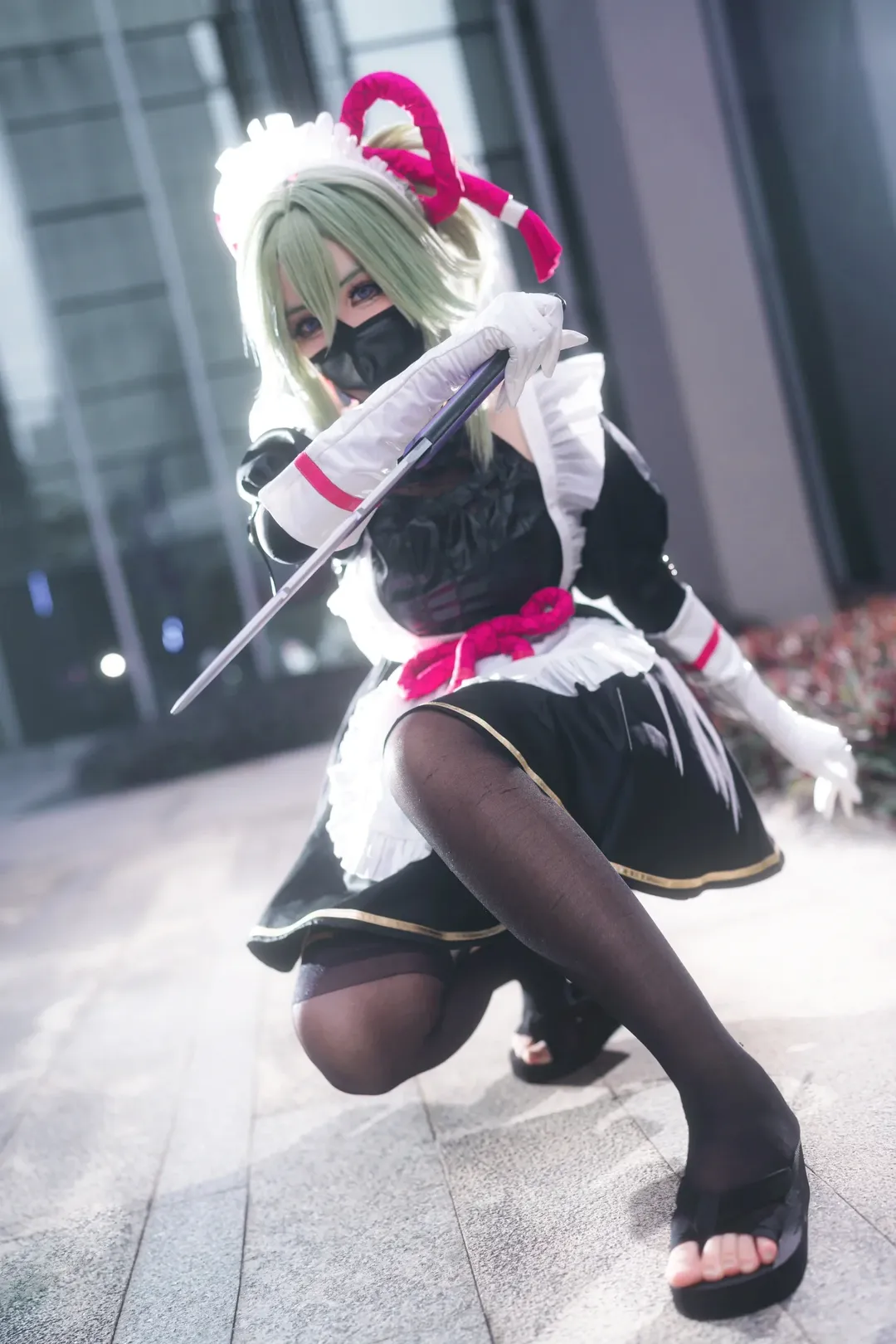 Genshin Impact, Maid outfit, Convention photos, Guangzhou Firefly ACG Expo, Kuki Shinobu cosplay