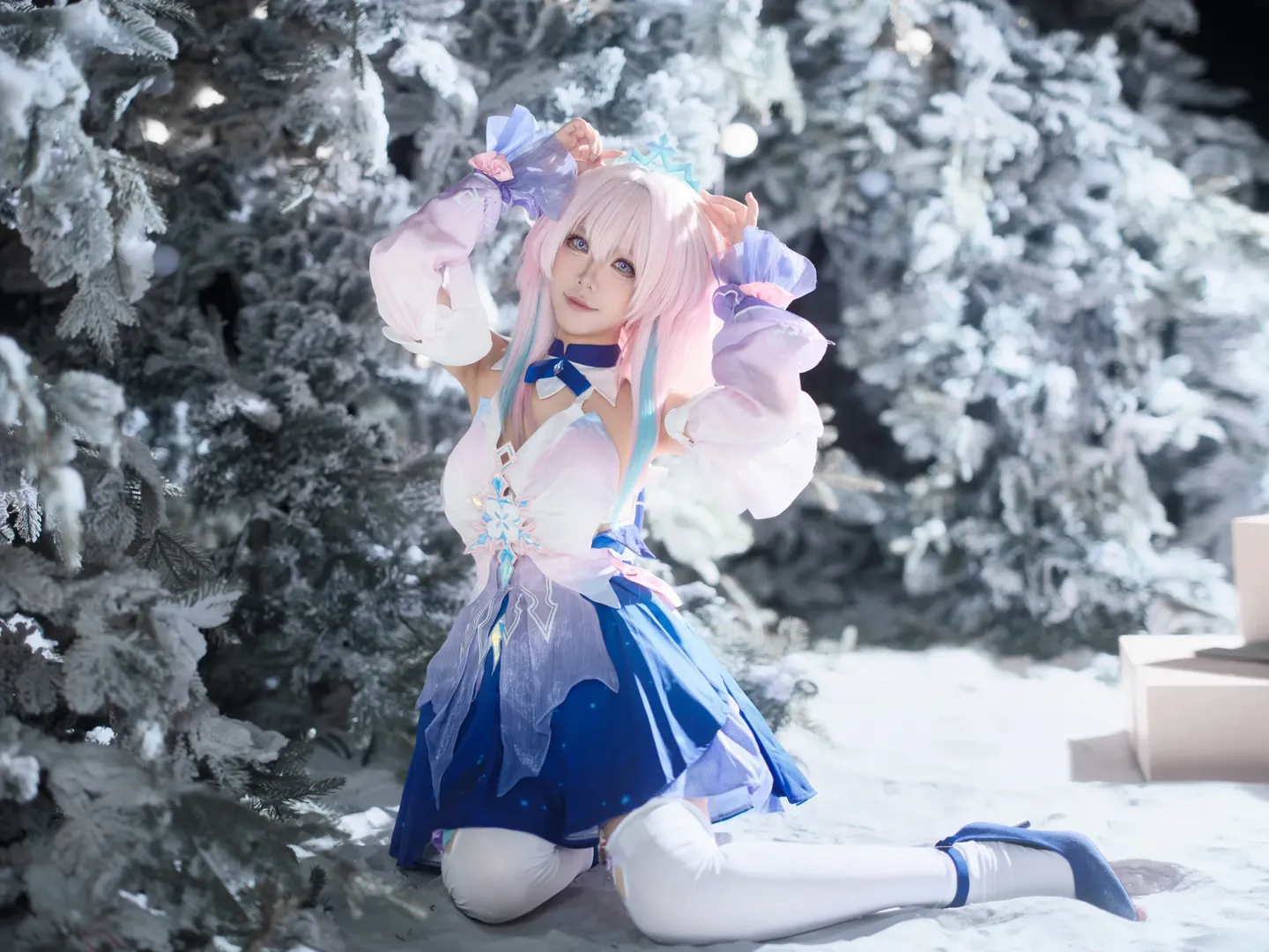 崩坏星穹铁道, 三月七cos, 雪景cosplay, 冬日氛围感写真, 二次元少女摄影 - 第8张