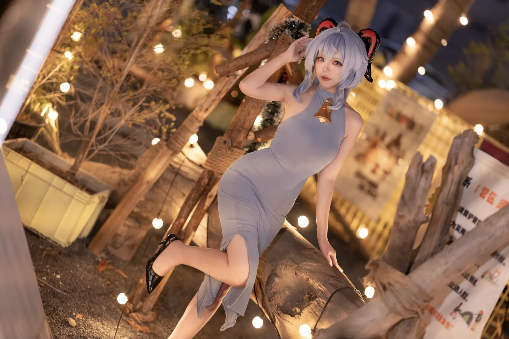原神, 甘雨 コスプレ, アウトドア撮影, コスプレ夜景, 甘雨のファンデザイン