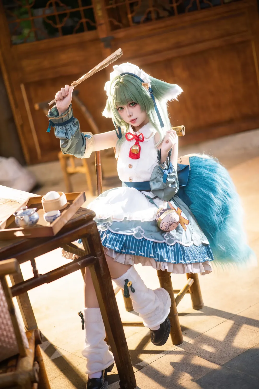 崩壊：スターレイル, フォフォ コスプレ, メイド服コスプレ, 茶室写真, もふもふの尻尾 - 1枚目