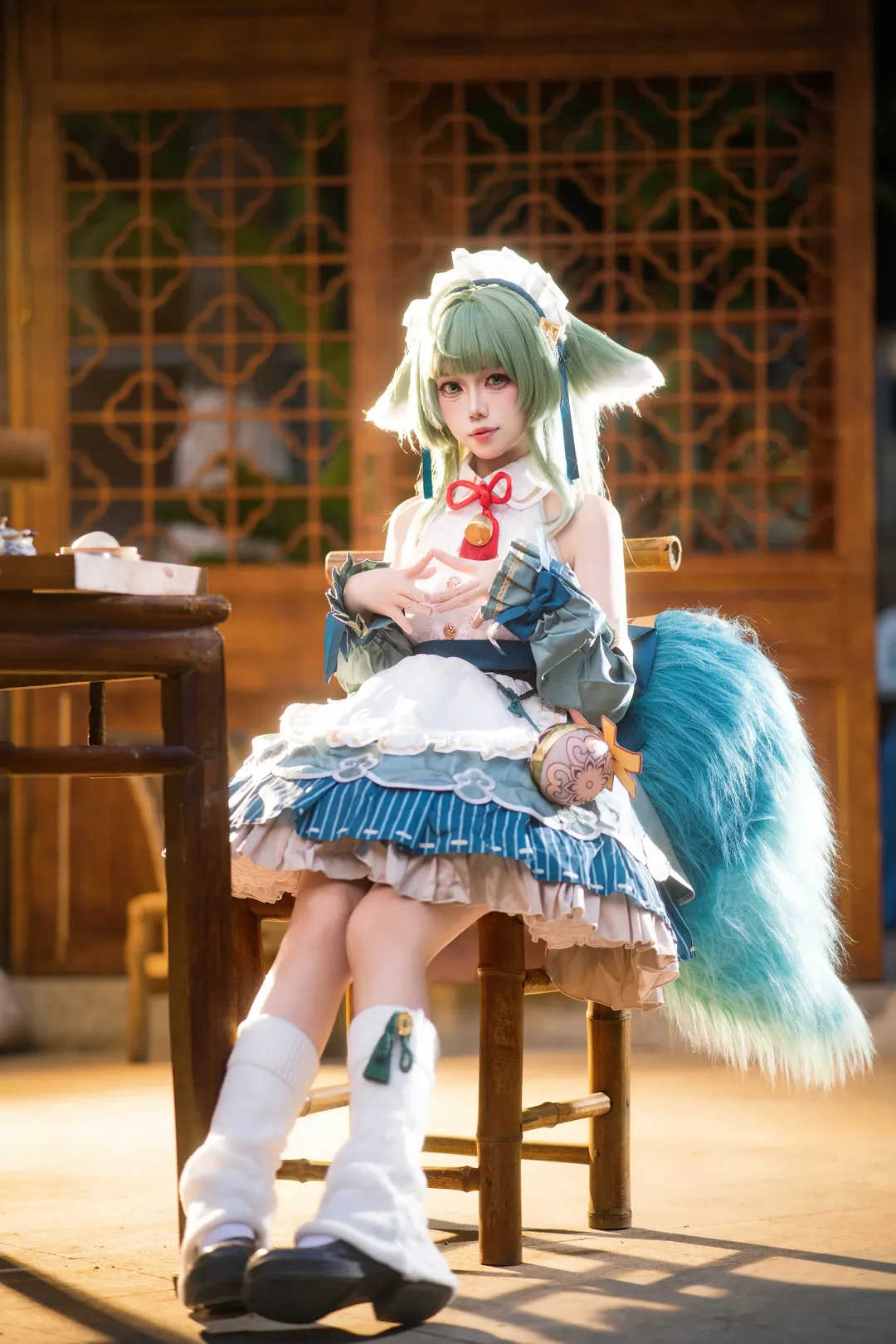崩壊：スターレイル, フォフォ コスプレ, メイド服コスプレ, 茶室写真, もふもふの尻尾 - 8枚目