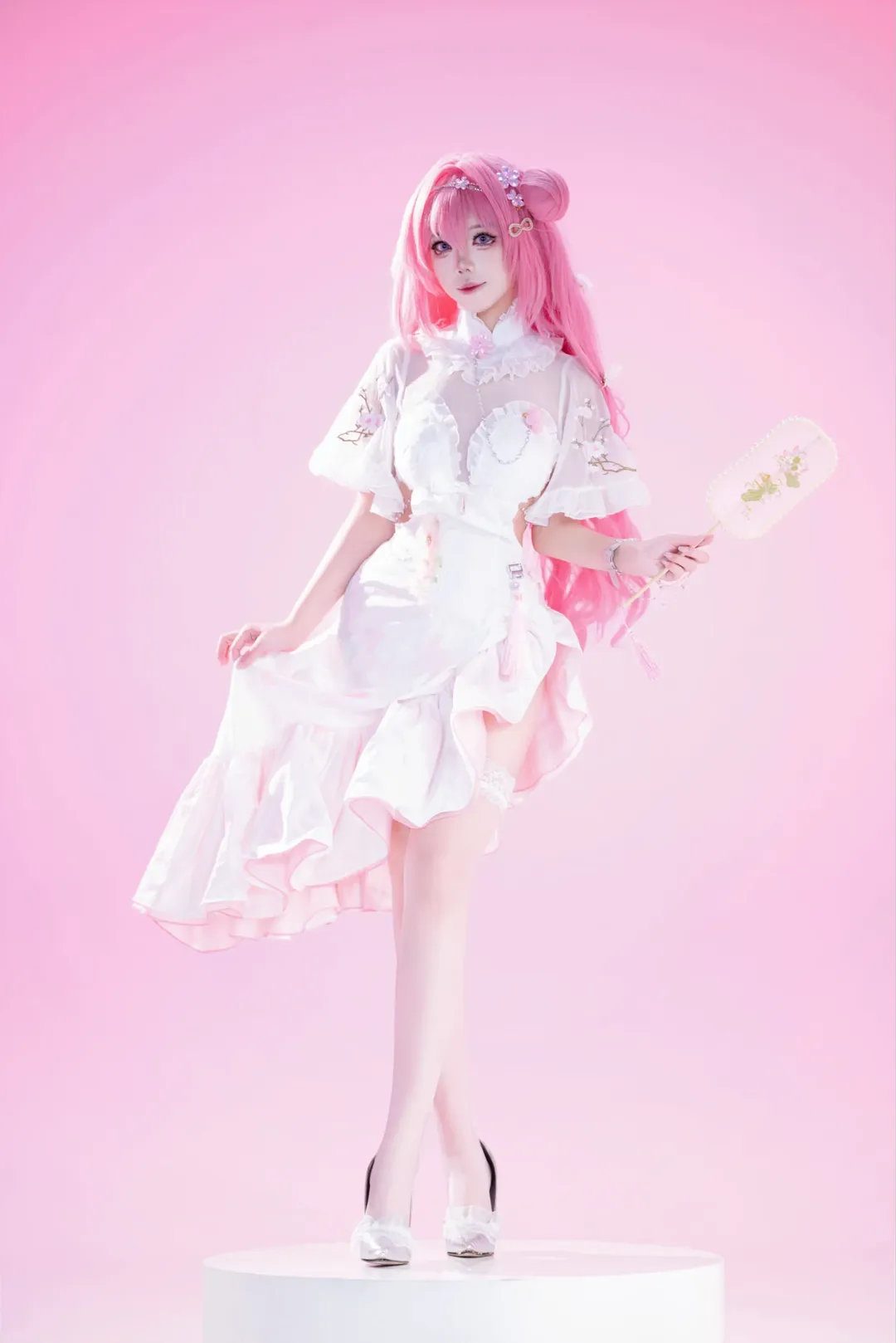 二次元cosplay, 胜利女神新的希望, 桃乐丝cos, 粉色系少女, 宴桃源旗袍 - 第2张
