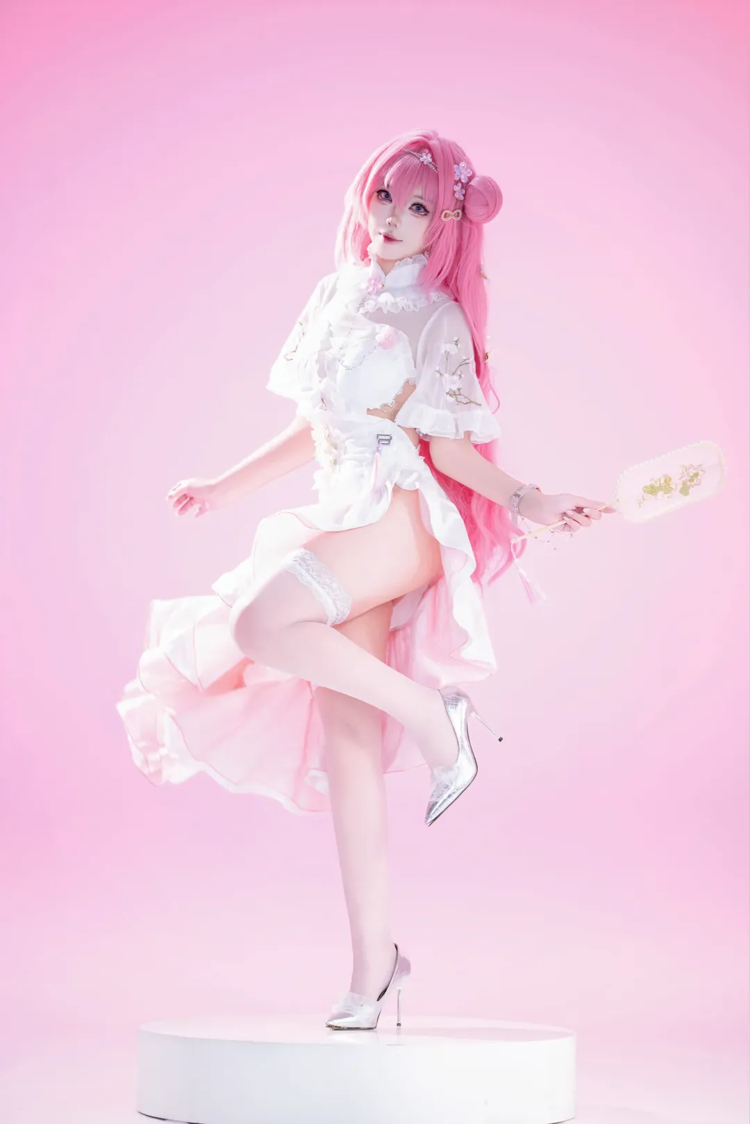二次元cosplay, 胜利女神新的希望, 桃乐丝cos, 粉色系少女, 宴桃源旗袍 - 第5张