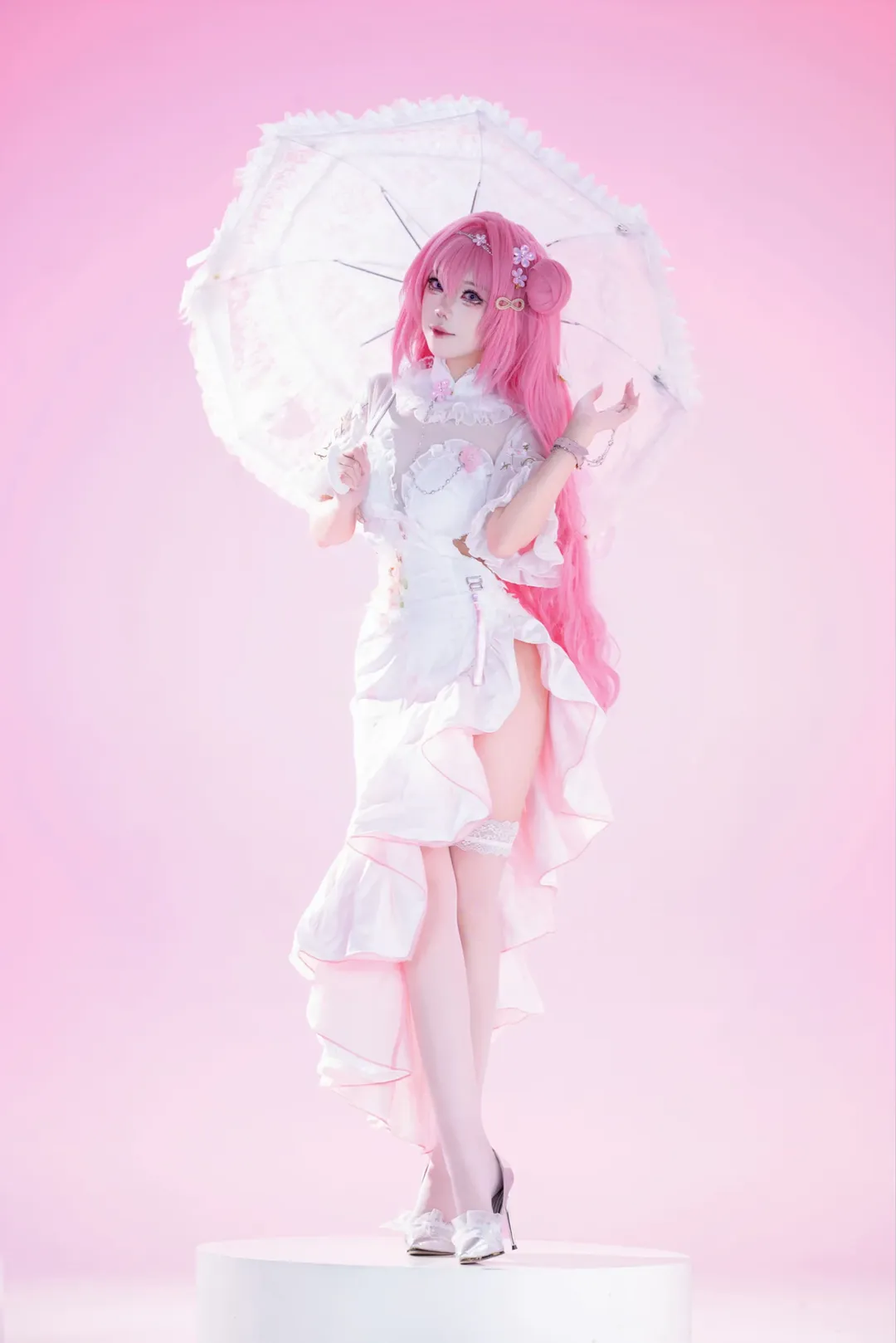 二次元cosplay, 胜利女神新的希望, 桃乐丝cos, 粉色系少女, 宴桃源旗袍 - 第6张