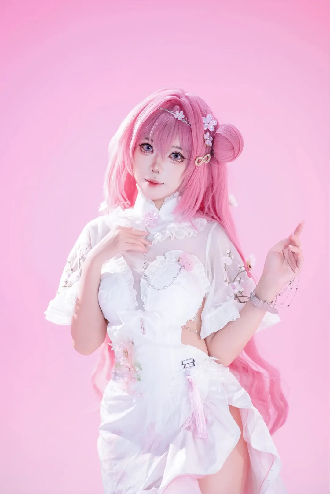 二次元cosplay, 胜利女神新的希望, 桃乐丝cos, 粉色系少女, 宴桃源旗袍 - 第7张