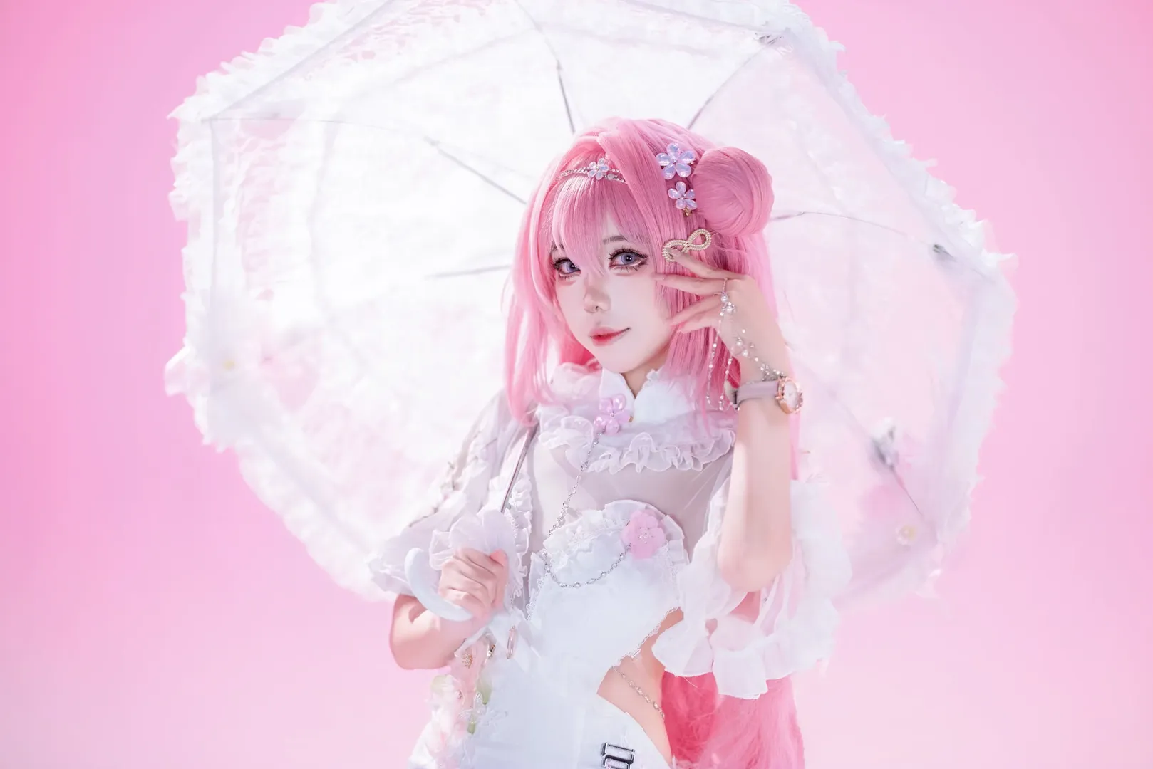 二次元cosplay, 胜利女神新的希望, 桃乐丝cos, 粉色系少女, 宴桃源旗袍 - 第9张