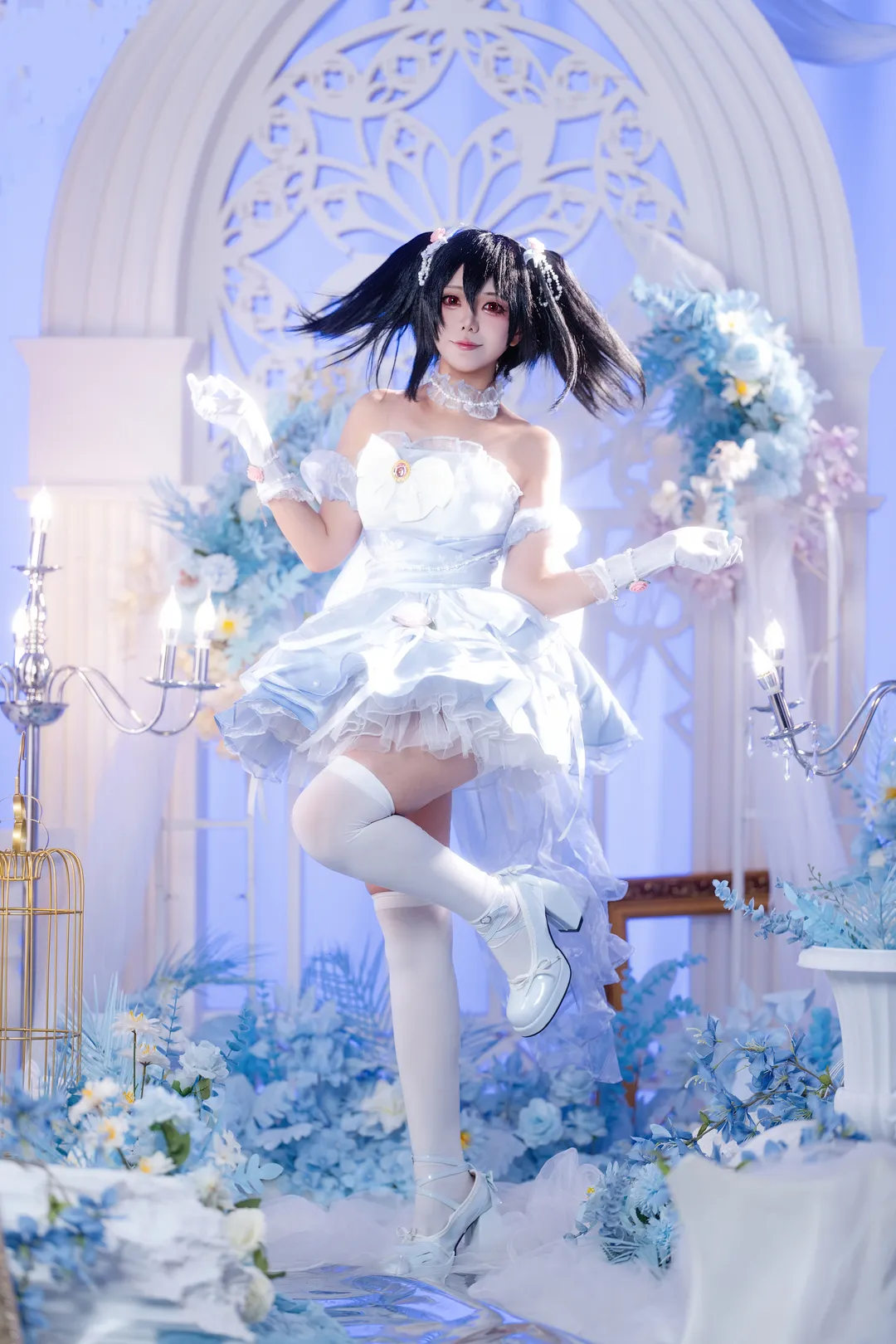 二次元摄影, 双马尾, 偶像装扮, 矢泽妮可cos, Love Live