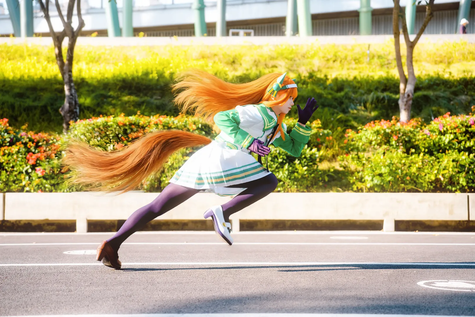 cosplay, 二次元还原, 赛马娘, 无声铃鹿cos, 田径场摄影