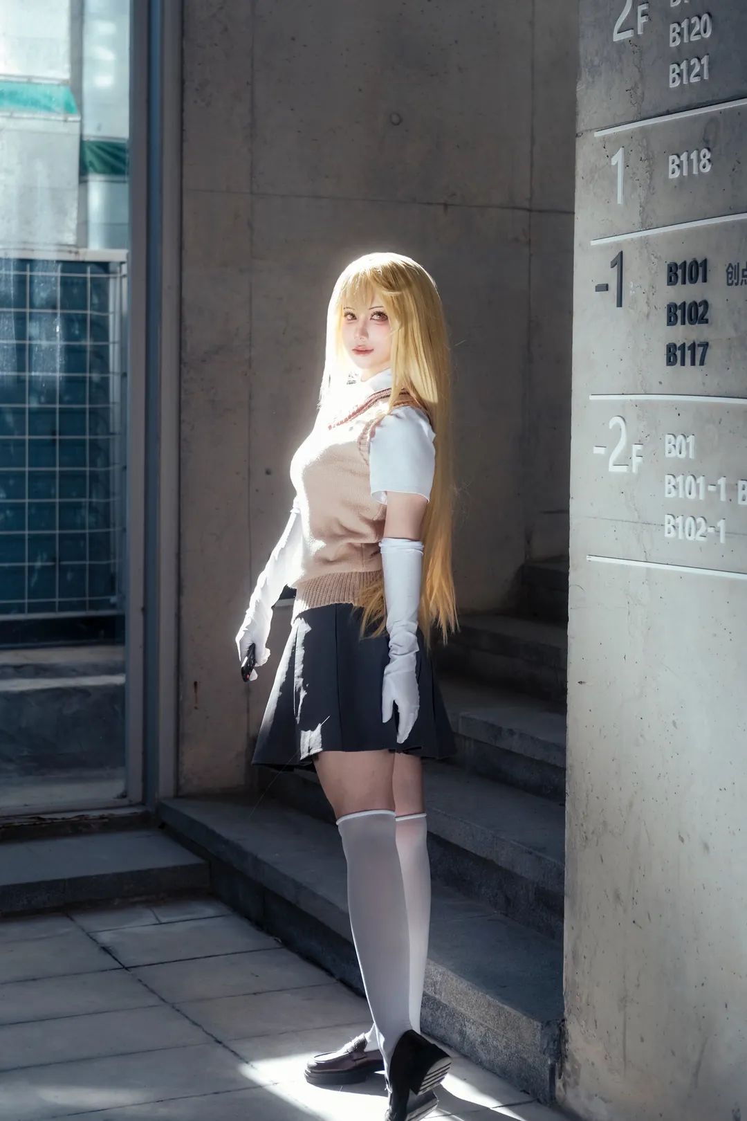 食蜂操祈cos, jk制服, cosplay摄影, 某科学的超电磁炮, 白色过膝袜 - 第10张
