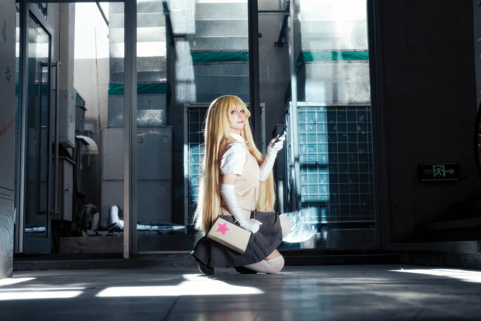 食蜂操祈cos, jk制服, cosplay摄影, 某科学的超电磁炮, 白色过膝袜 - 第12张