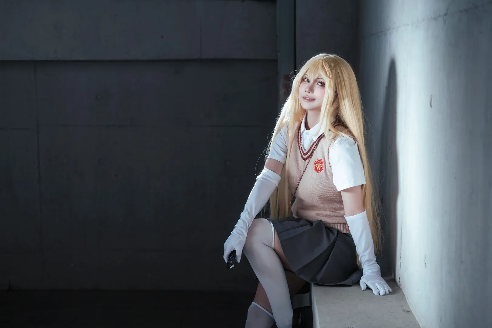 食蜂操祈cos, jk制服, cosplay摄影, 某科学的超电磁炮, 白色过膝袜 - 第17张
