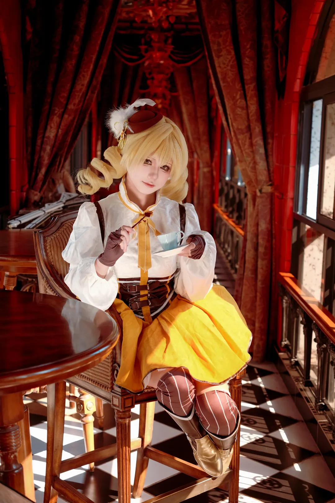 魔法少女小圆, 角色扮演摄影, 复古风穿搭, 巴麻美cos, 下午茶氛围