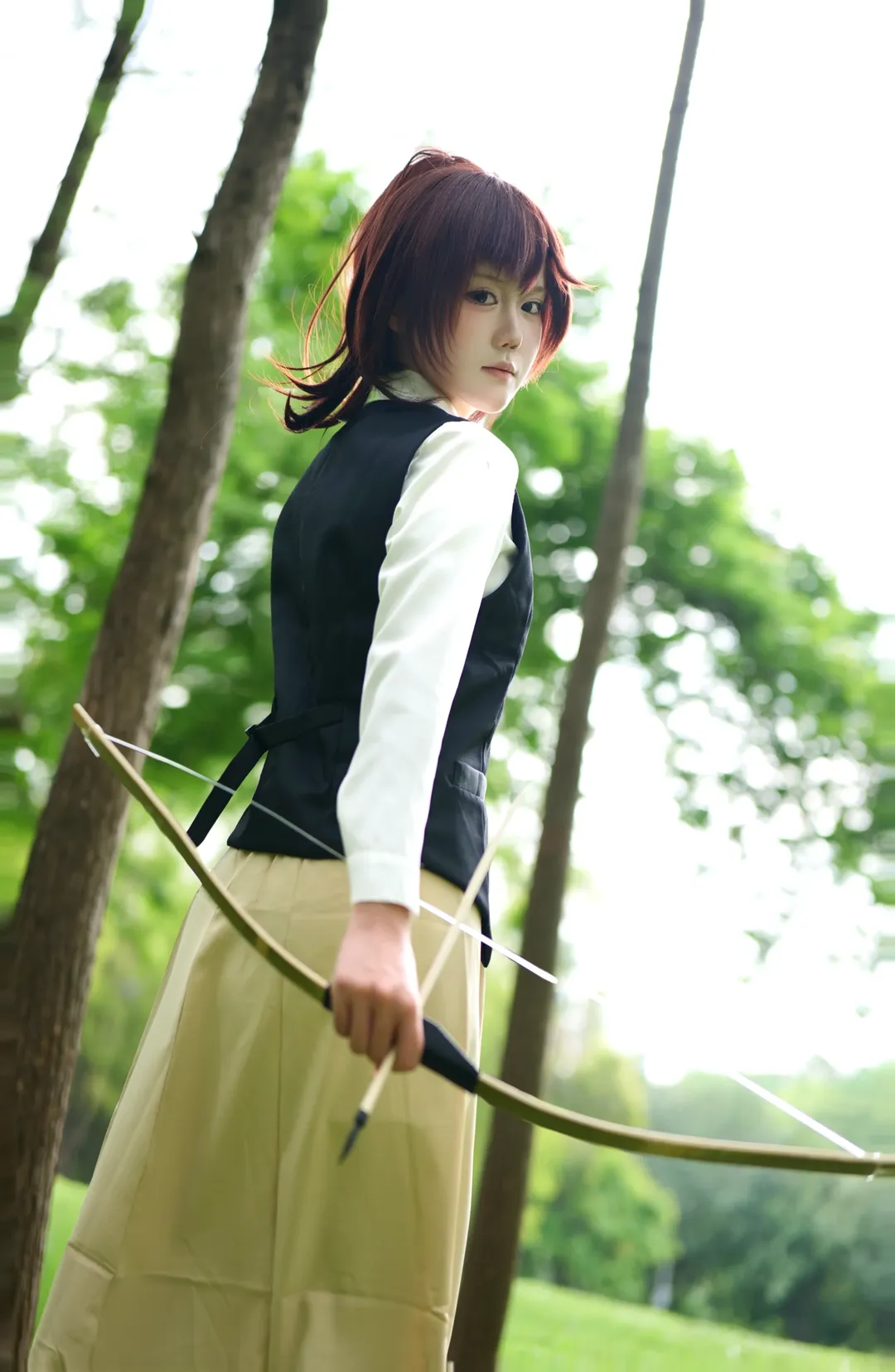 ロールプレイ, コスプレ, アウトドア撮影, 森の撮影, アーチャー・メイデン