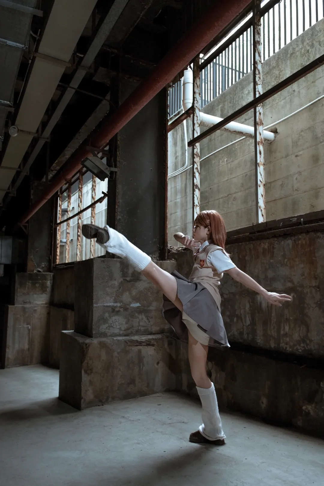 cosplay, 某科学的超电磁炮, 御坂美琴cos, 闪电特效, 工业废墟摄影 - 第1张