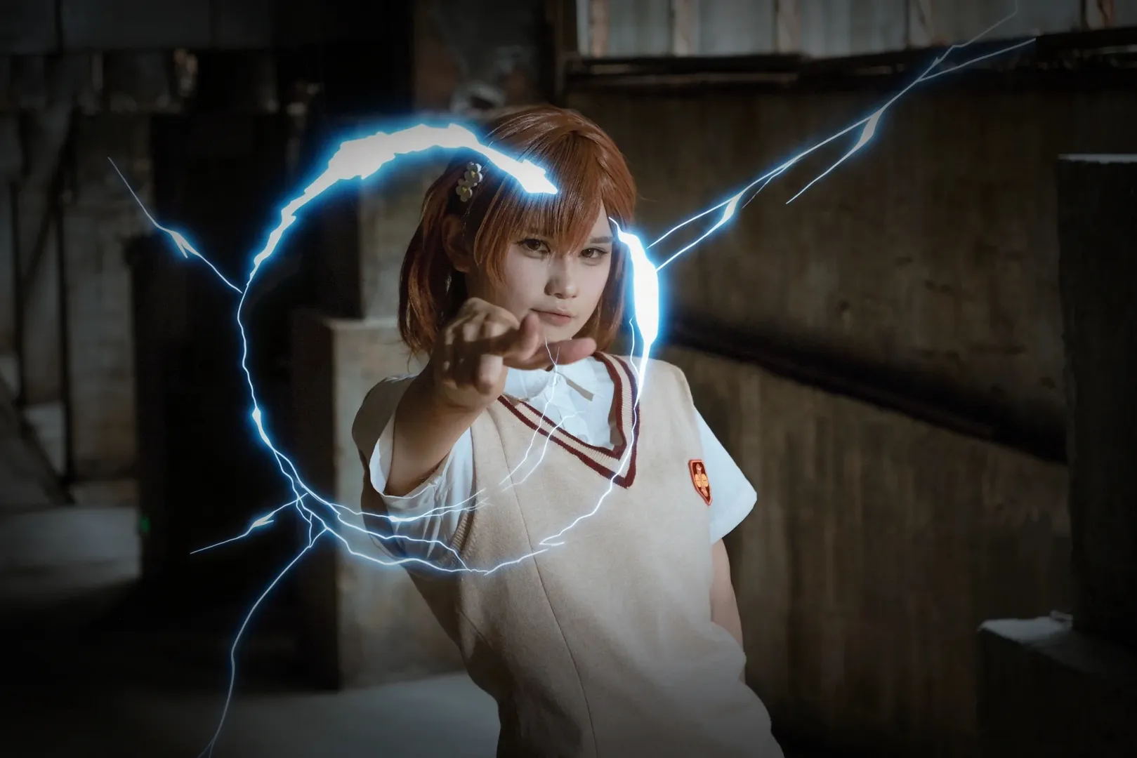 cosplay, 某科学的超电磁炮, 御坂美琴cos, 闪电特效, 工业废墟摄影 - 第3张