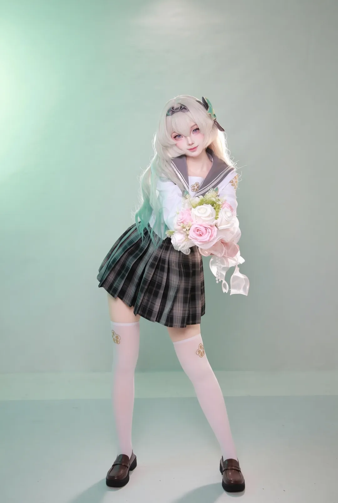 崩坏星穹铁道, 流萤cos, 春日手信, cosplay正片, 二次元JK - 第3张