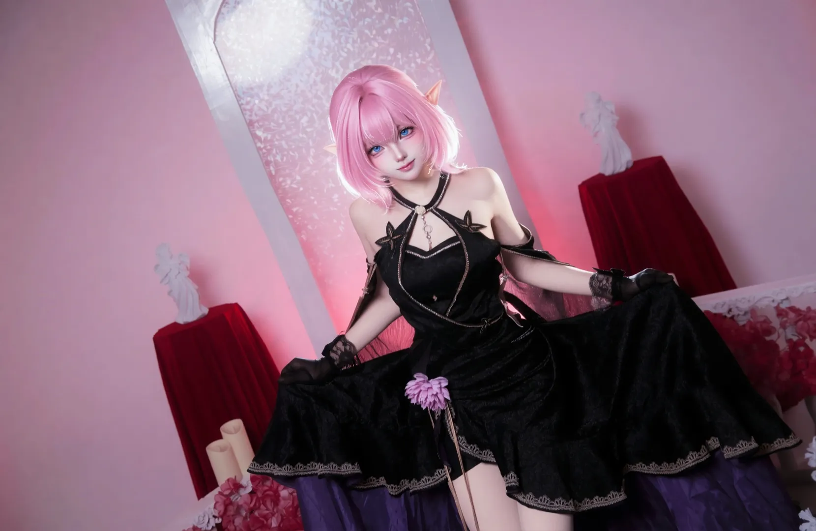 爱莉希雅cos, 崩坏三, 创忆之境, cosplay正片, 粉发精灵
