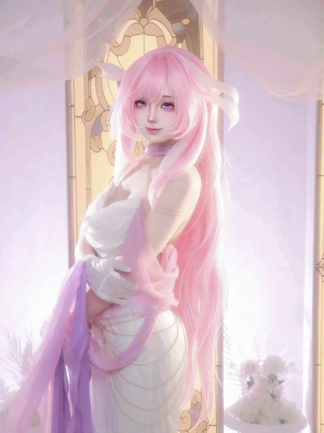 愛莉希雅cos, 崩壞三, cosplay正片, 粉色妖精, 夢幻人像