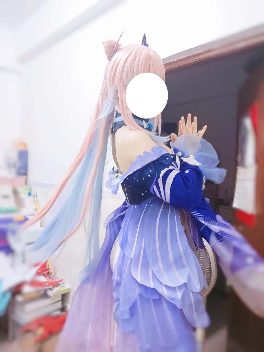 原神, 心海cos, cos试衣, 海洋风cosplay, 巫女套装 - 第2张